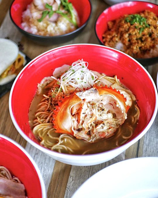 a sumptuous bowl of Michelin-starred crab Tonkotsu ramen