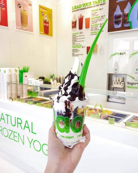 a cup of frozen yogurt from llaollao