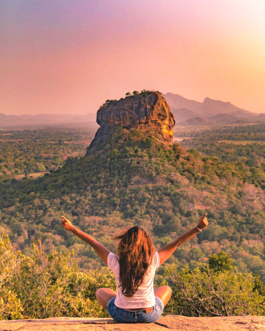 the view of Sigiriya Rock from Pidurangala Rock 