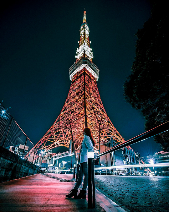 the night view of Tokyo Tower 