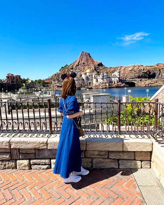 the view of the attractions at Tokyo DisneySea.