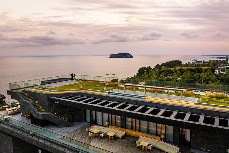 overhead view of JW Marriott Jeju Resort & Spa